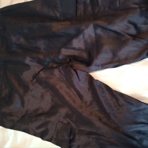 BLACK Silk Blend Cargo Pants Elastic Cuff Size 1.5